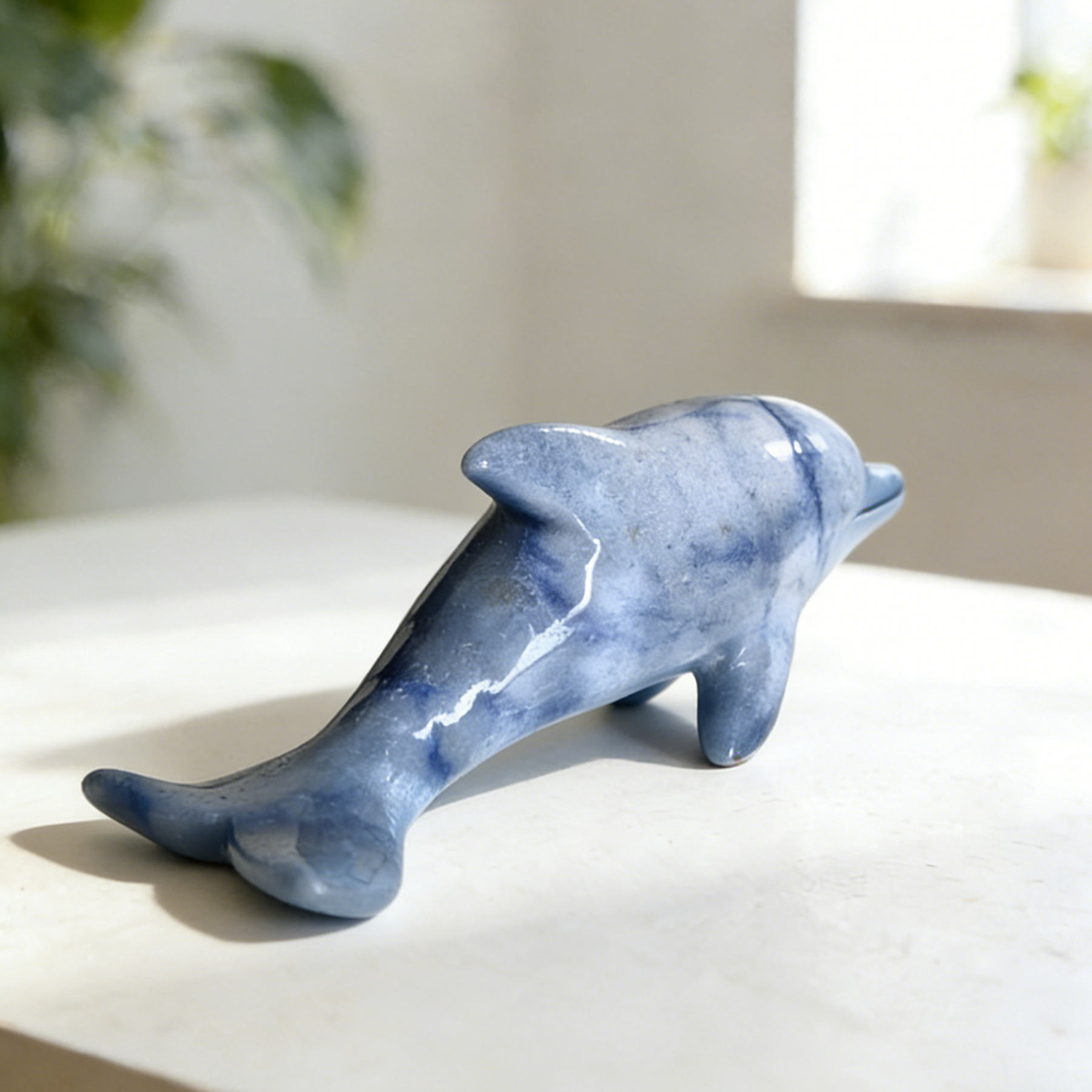 Blue Aventurine Dolphin Carving – Sculpture — view 5