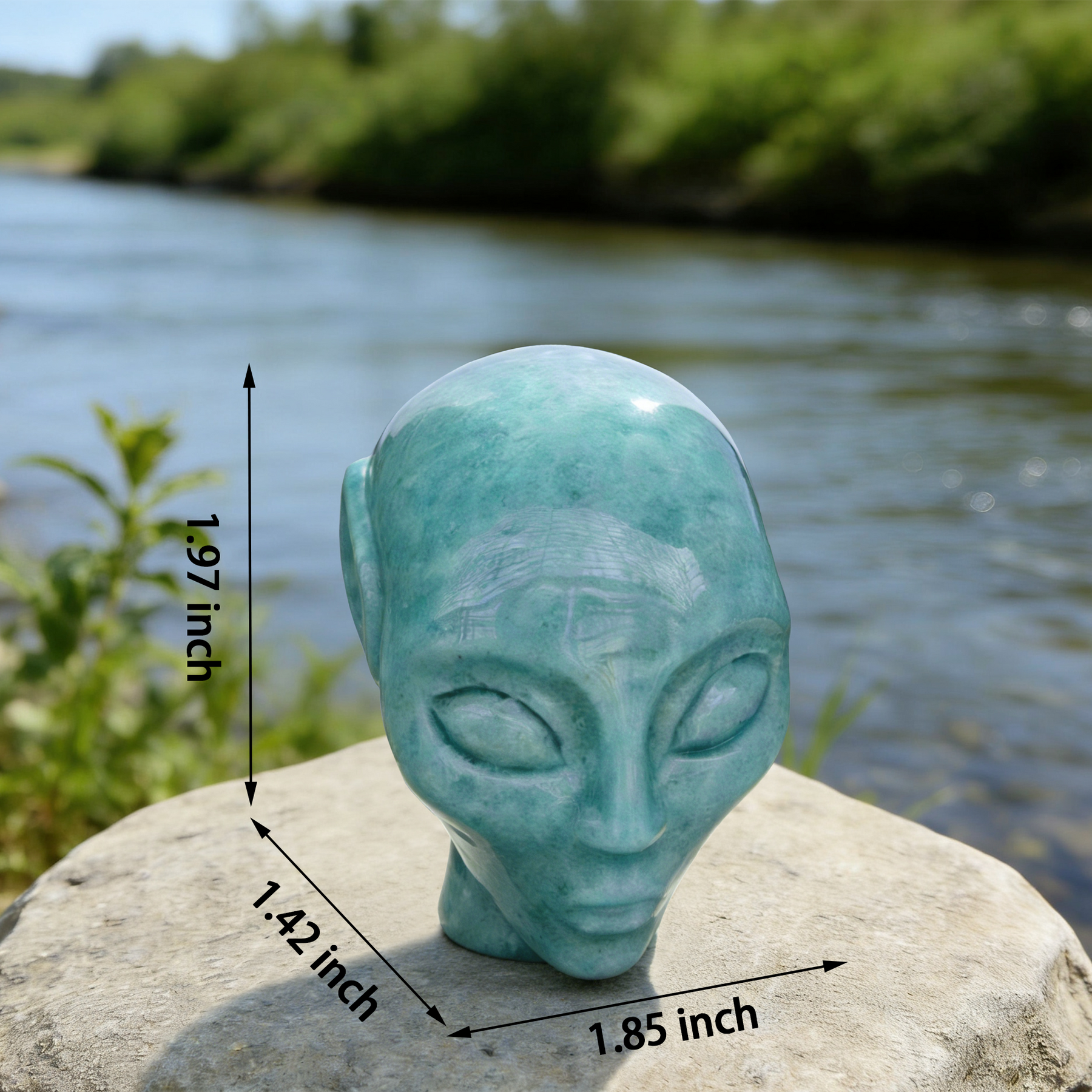 2 Inch Amazonite Alien Crystal Skull – Skull — view 2