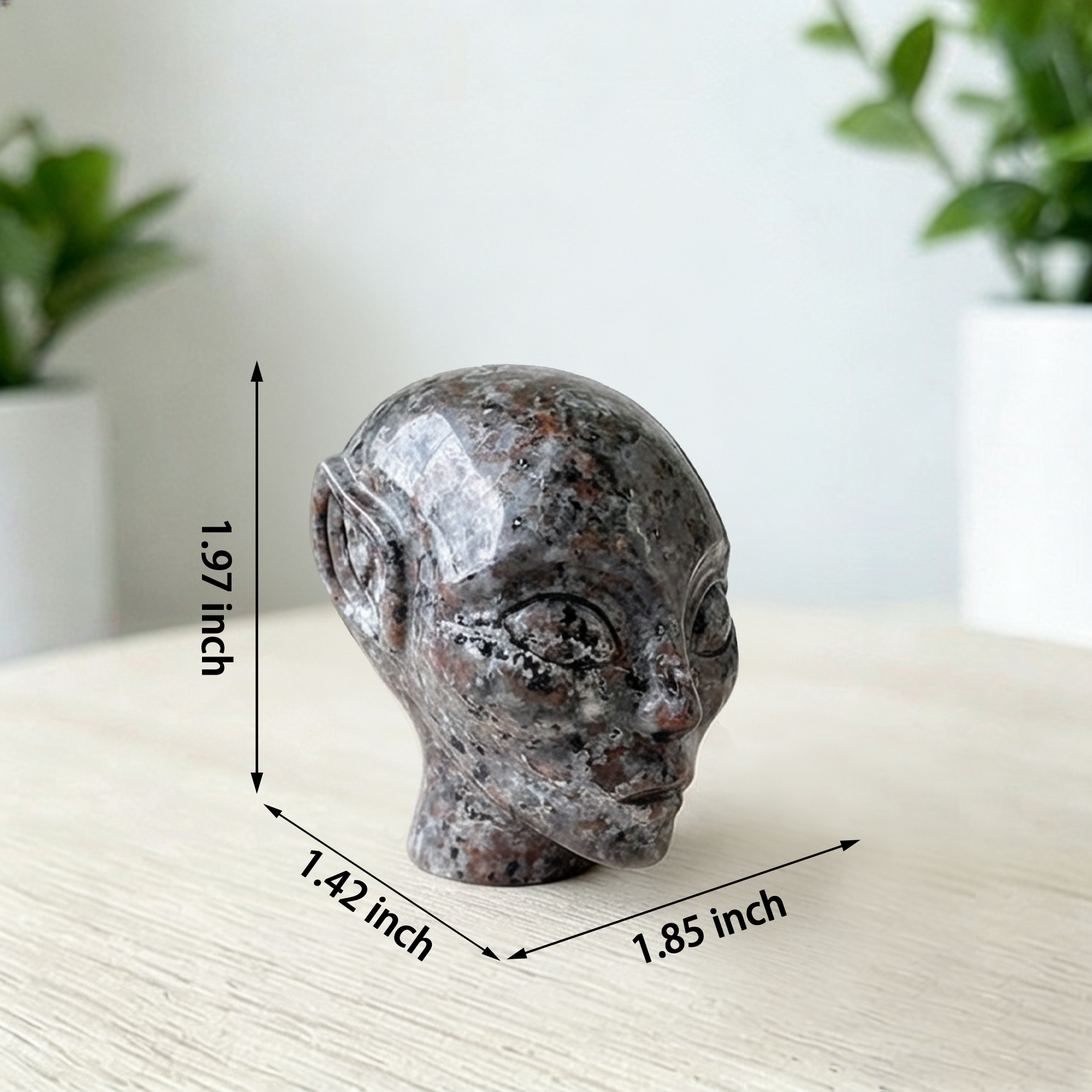 2 Inch Fire Stone Alien Crystal Skull – Skull — view 2