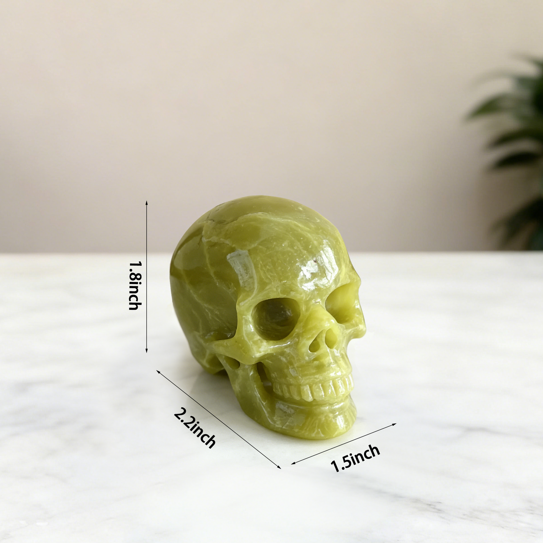 2 Inch Serpentine Crystal Skull – Mini Stone — view 2