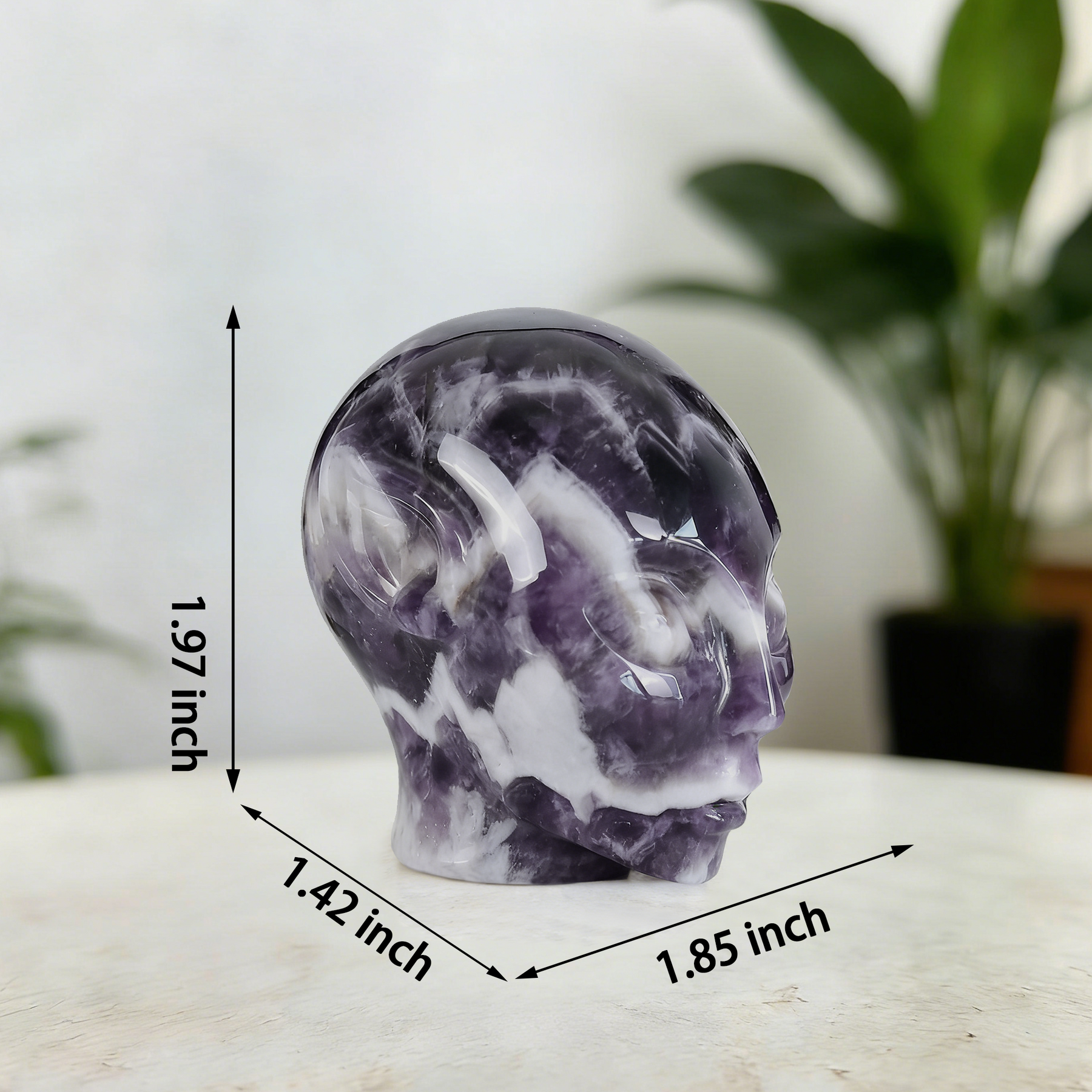 2 Inch Dream Amethyst Alien Crystal Skull – Skull — view 2