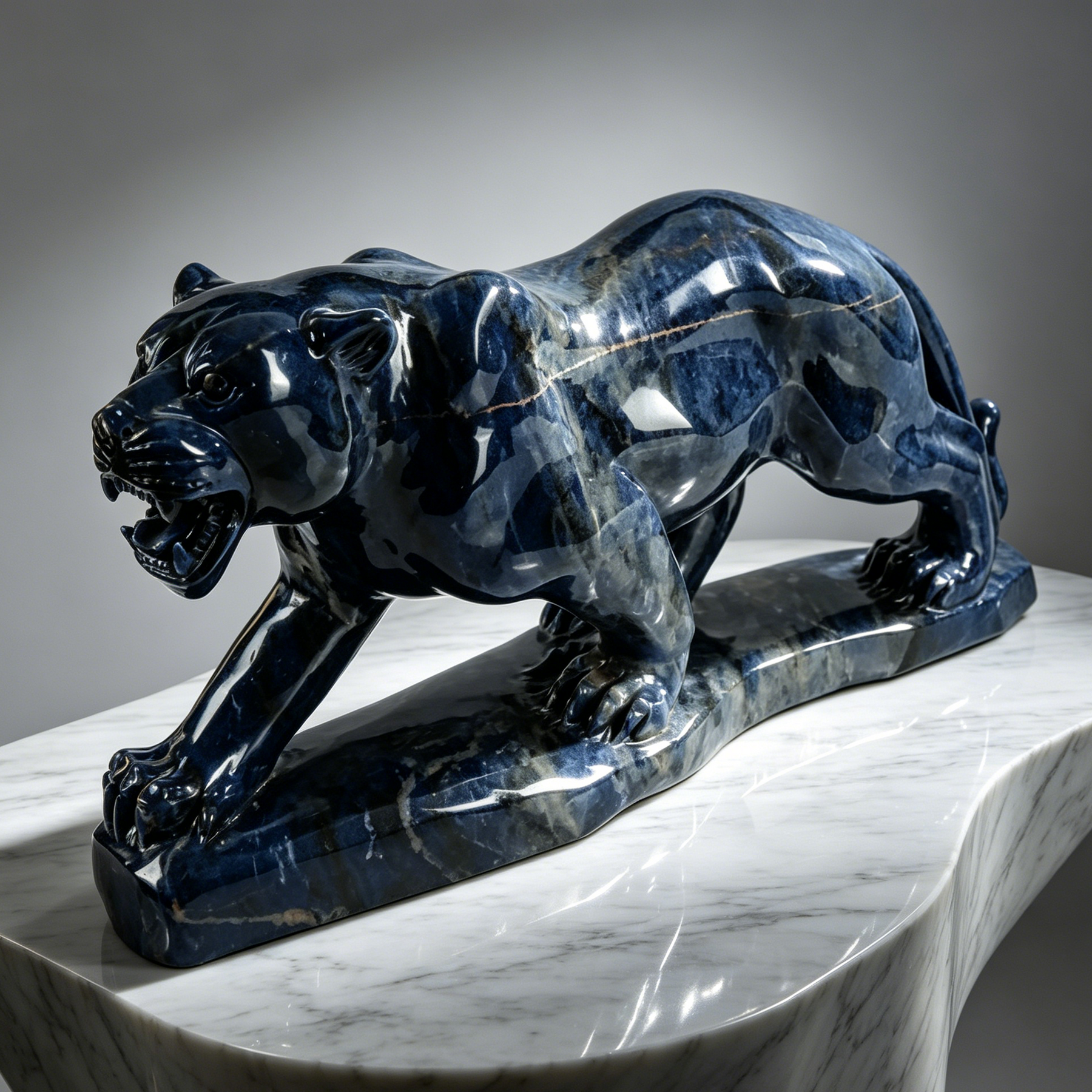 Blue Sodalite Leopard Sculpture — view 1