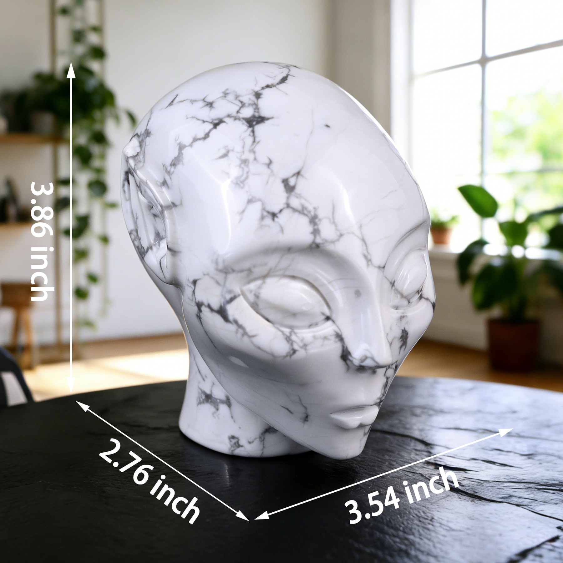 3.8 Inch Howlite Alien Crystal Skull — view 2
