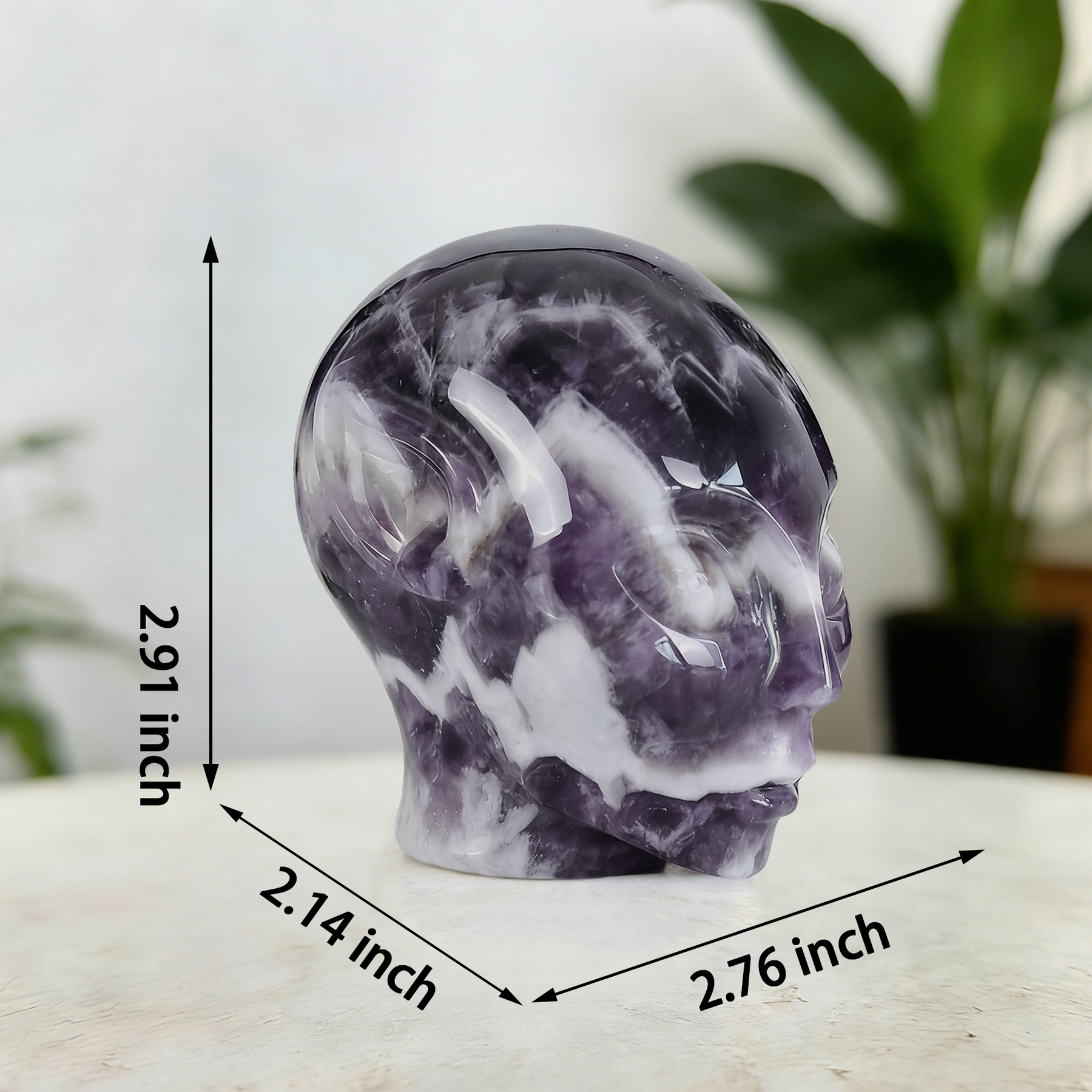 3 Inch Dream Amethyst Alien Crystal Skull — view 2