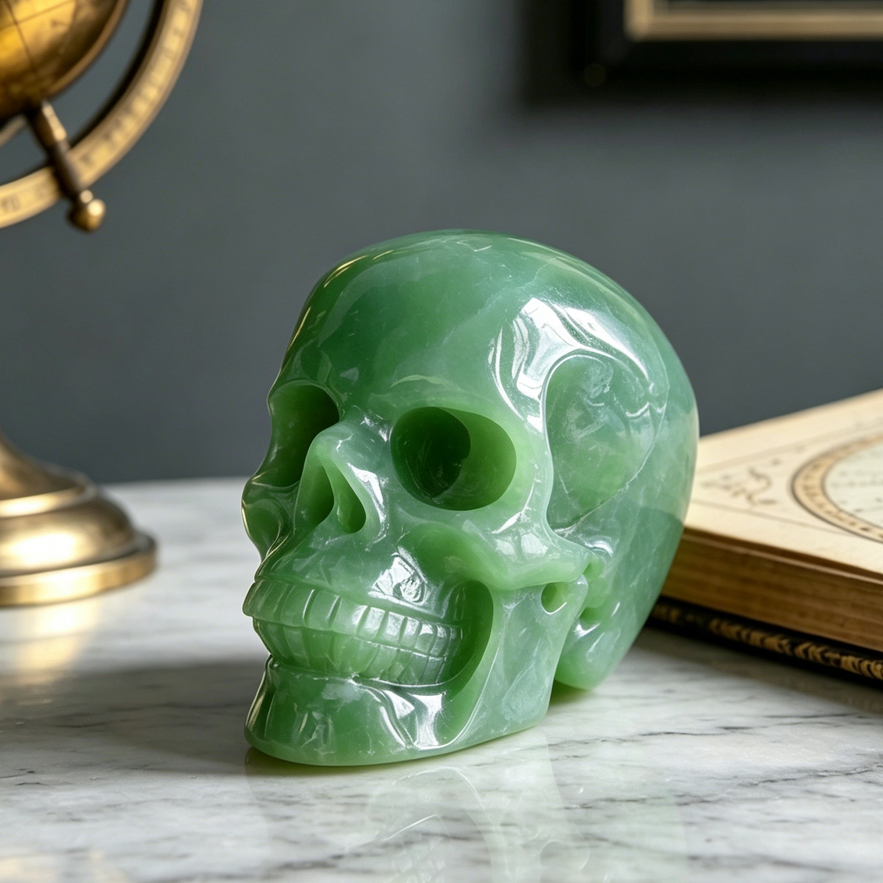 3 Inch Green Aventurine Crystal Skull — view 1