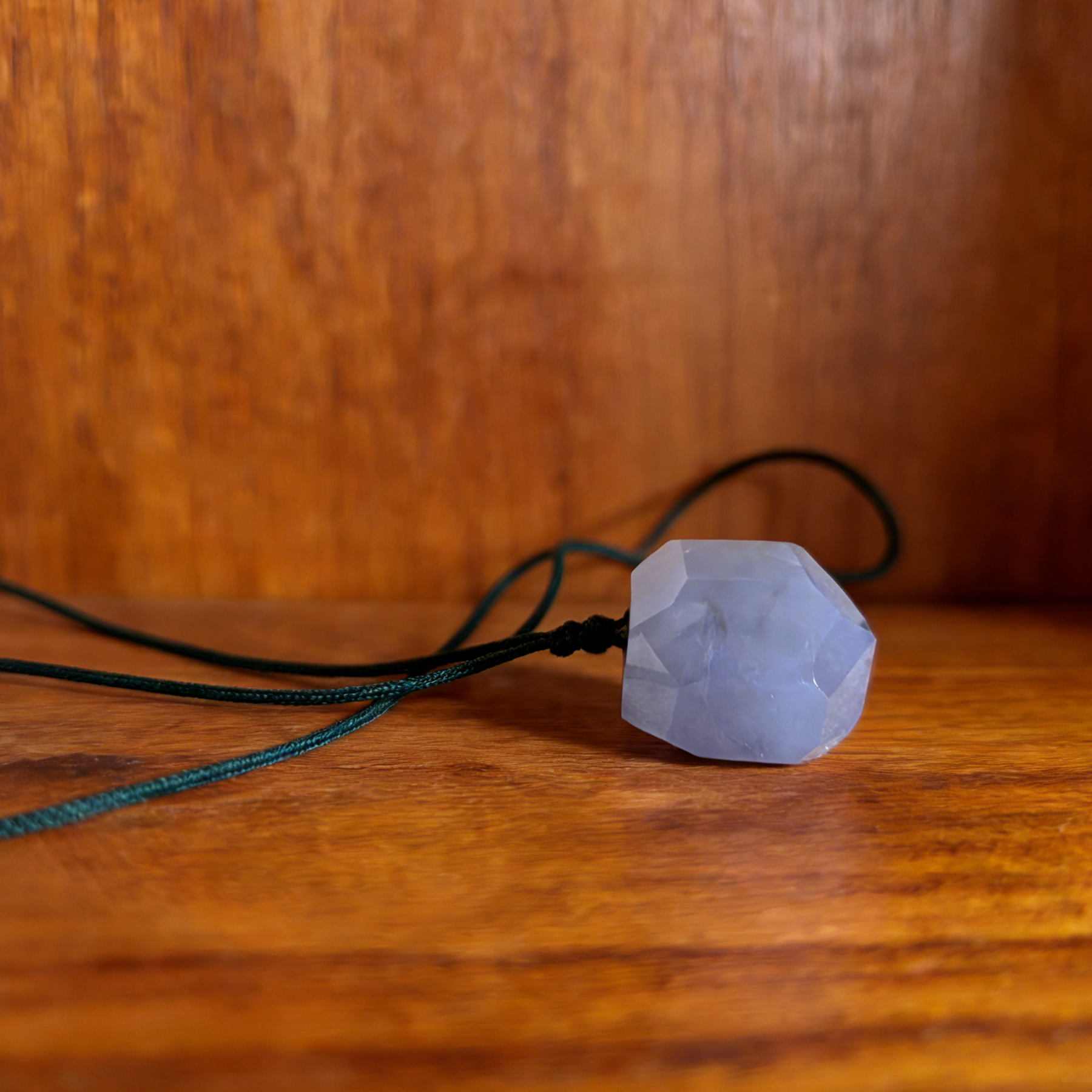 Blue Chalcedony Polyhedron Fidget Pendant – Charm — view 5
