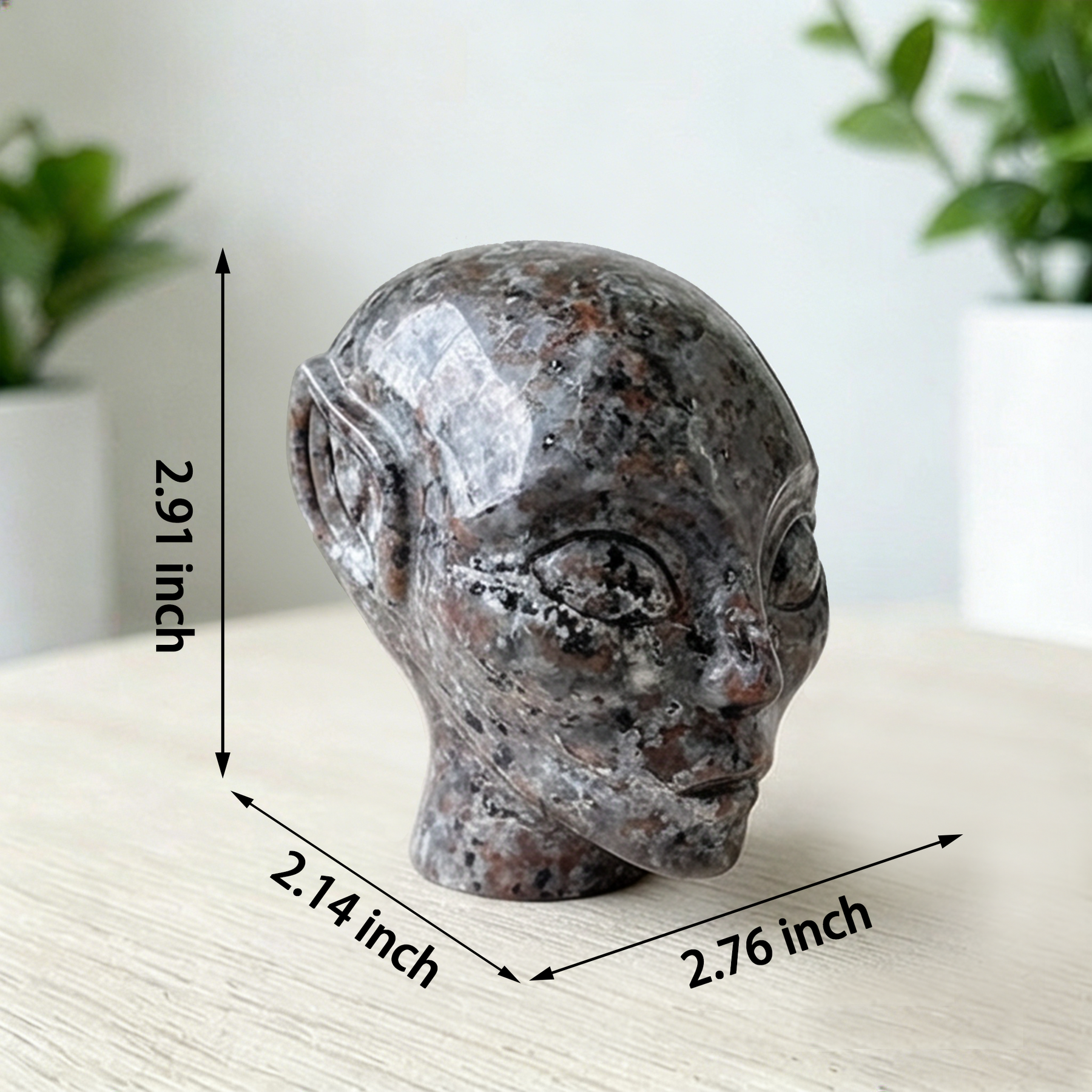 3 Inch Fire Stone Alien Crystal Skull – Gemstone — view 2