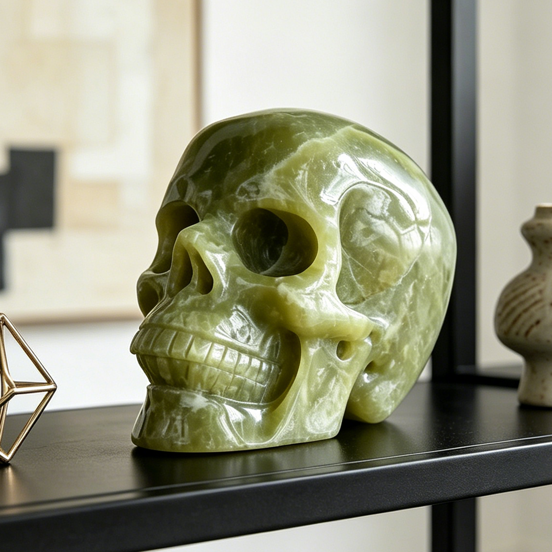 4.5 Inch Serpentine Crystal Skull — view 1