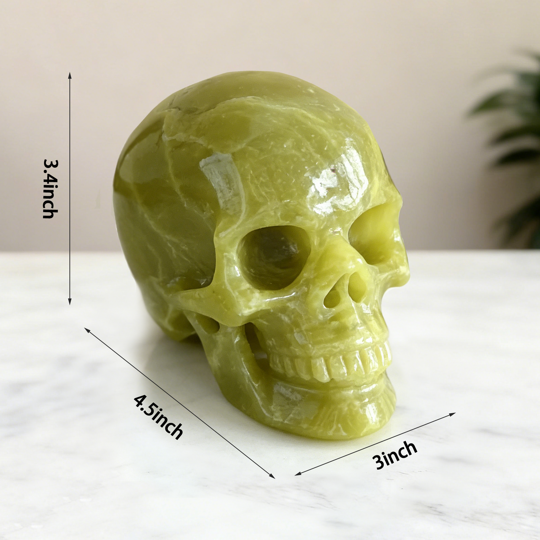 4.5 Inch Serpentine Crystal Skull — view 2