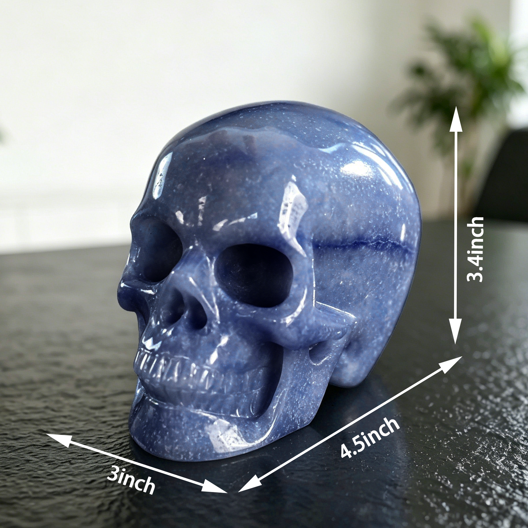 4.5 Inch Blue Aventurine Crystal Skull — view 2