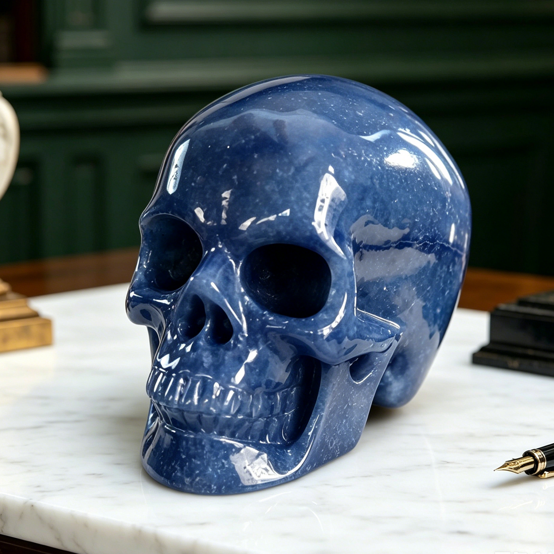 4.5 Inch Blue Aventurine Crystal Skull — view 1