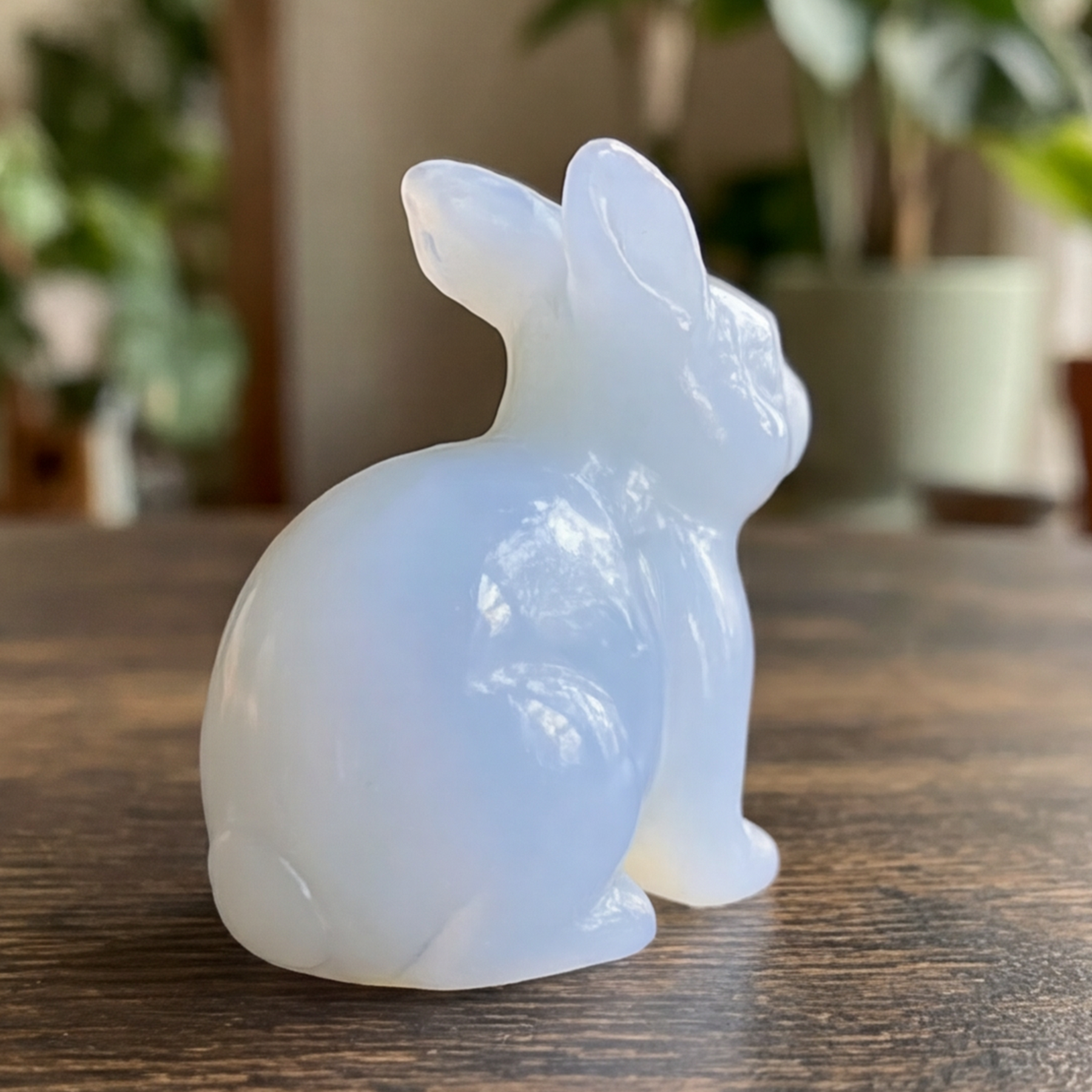 Blue Chalcedony Easter Rabbit Carving- Animal Carving — view 6