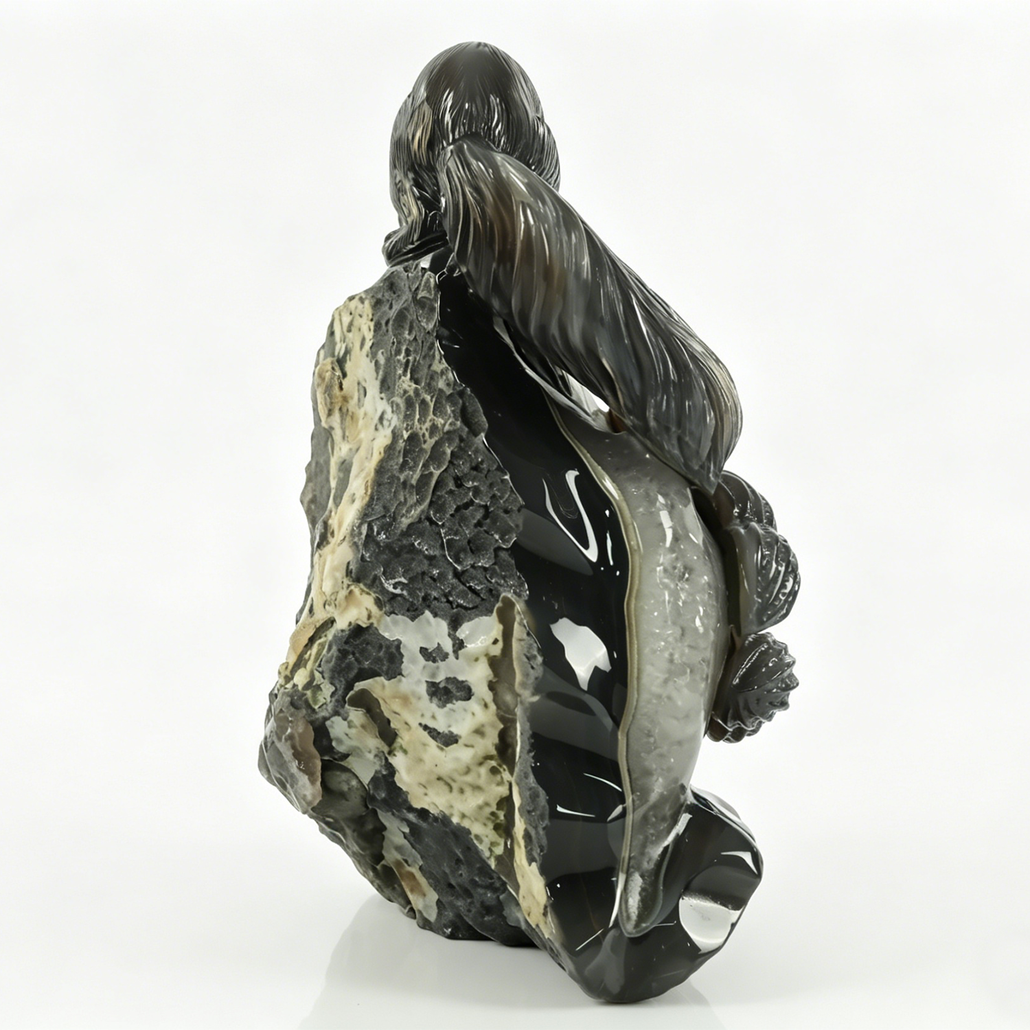 Amethyst Geode Cluster Squirrel Carving — view 7