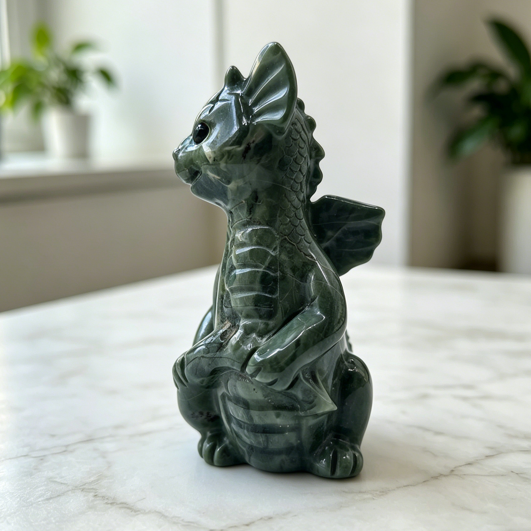 Jiulong Jade Flying Dragon Baby Jade - Natural Jade Stone Carving — view 4
