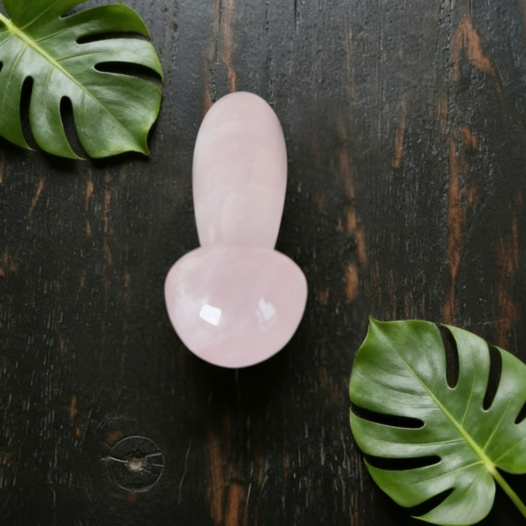 Rose Quartz Mushroom Acupressure Tool – Natural Healing Stone — view 5