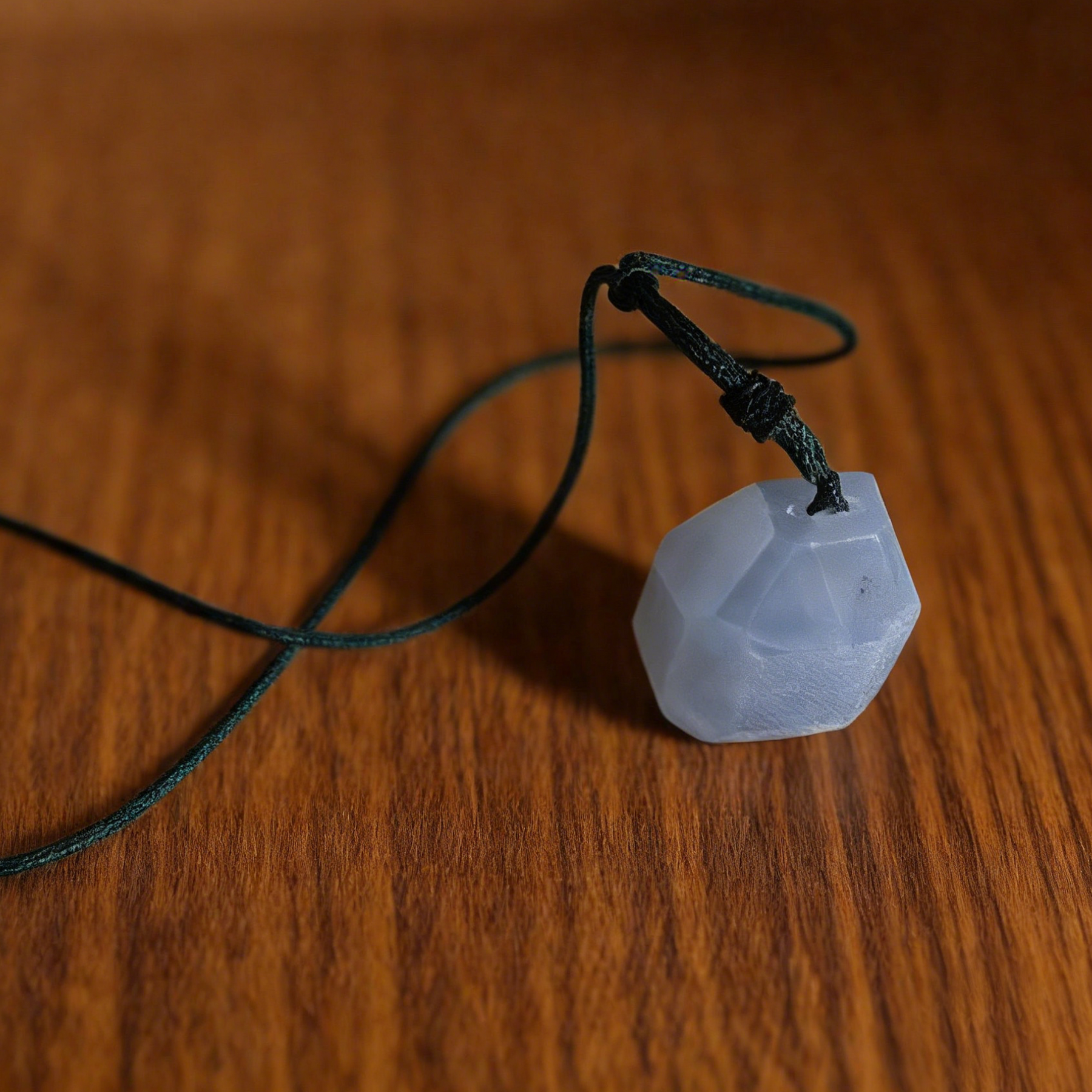 Blue Chalcedony Polyhedron Fidget Pendant – Charm — view 7