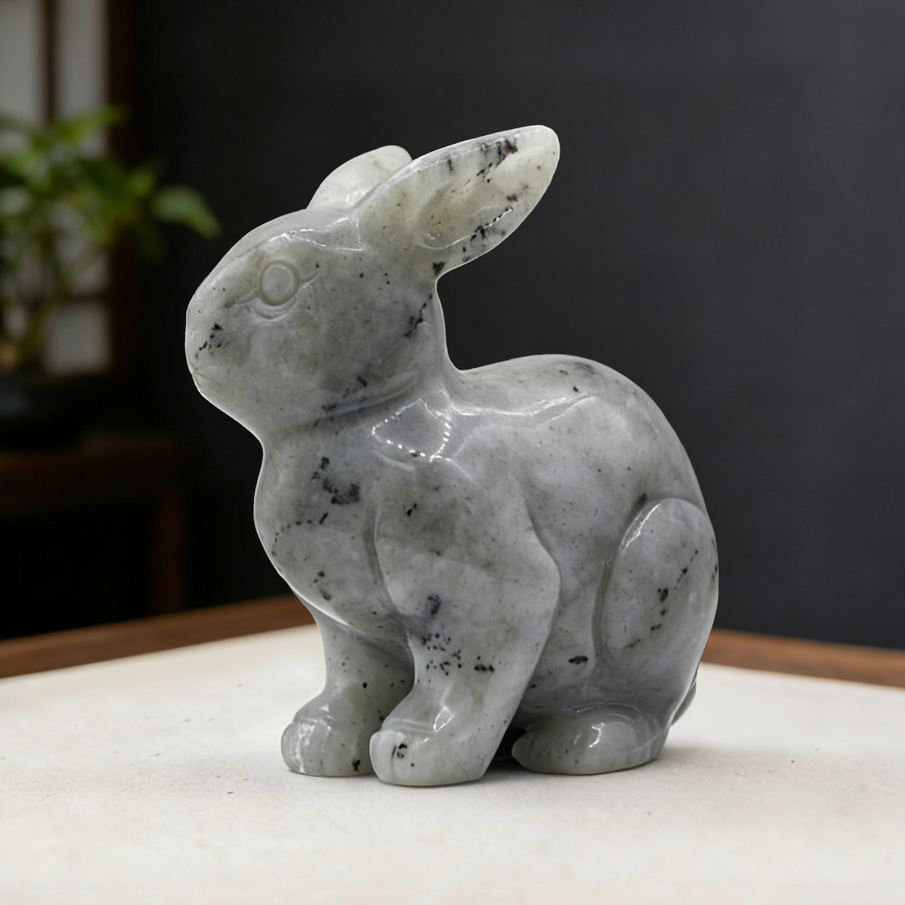 Labradorite Rabbit Carving — view 1