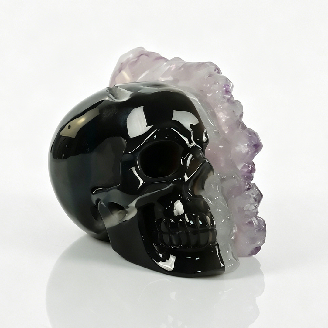 5 inch Amethyst Cluster Skull — view 3