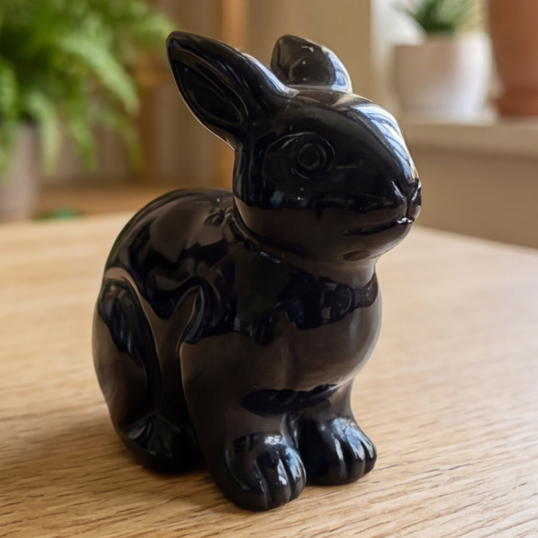 Black Obsidian Rabbit Carving – Crystal Animal — view 7