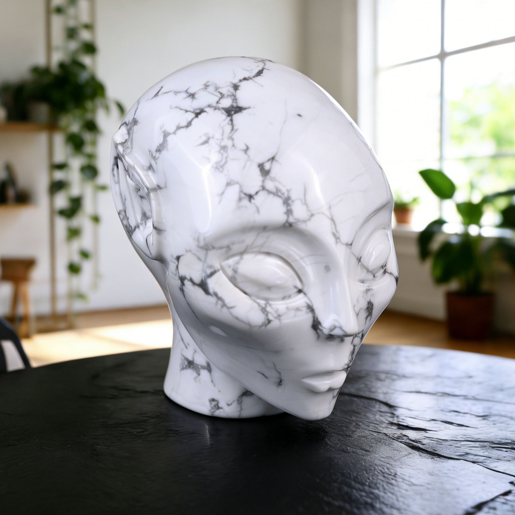 3.8 Inch Howlite Alien Crystal Skull — view 3