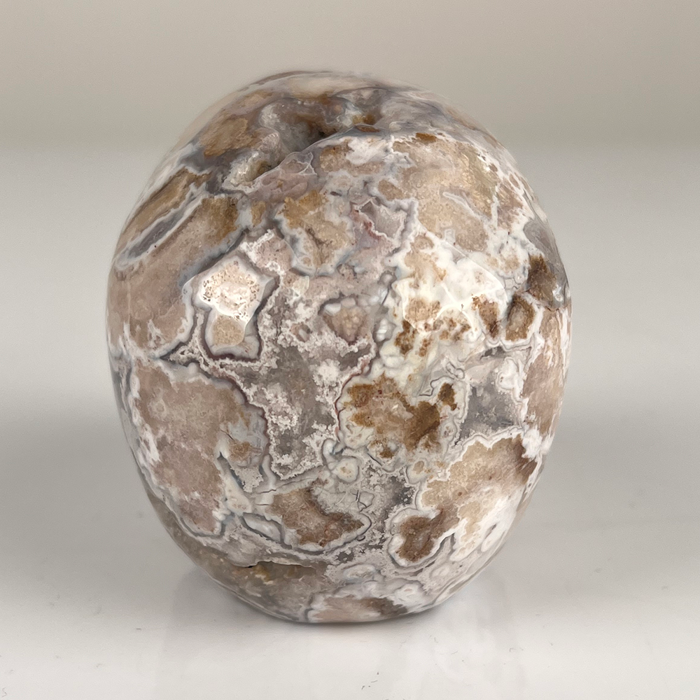3 Inch Blue Flower Agate Crystal Skull — view 4