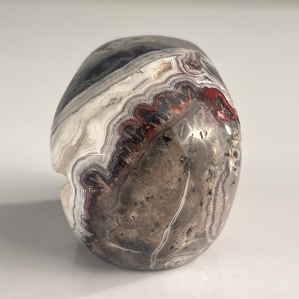 2 Inch Red Crazy Lace Agate Crystal Skull – Skull — view 4