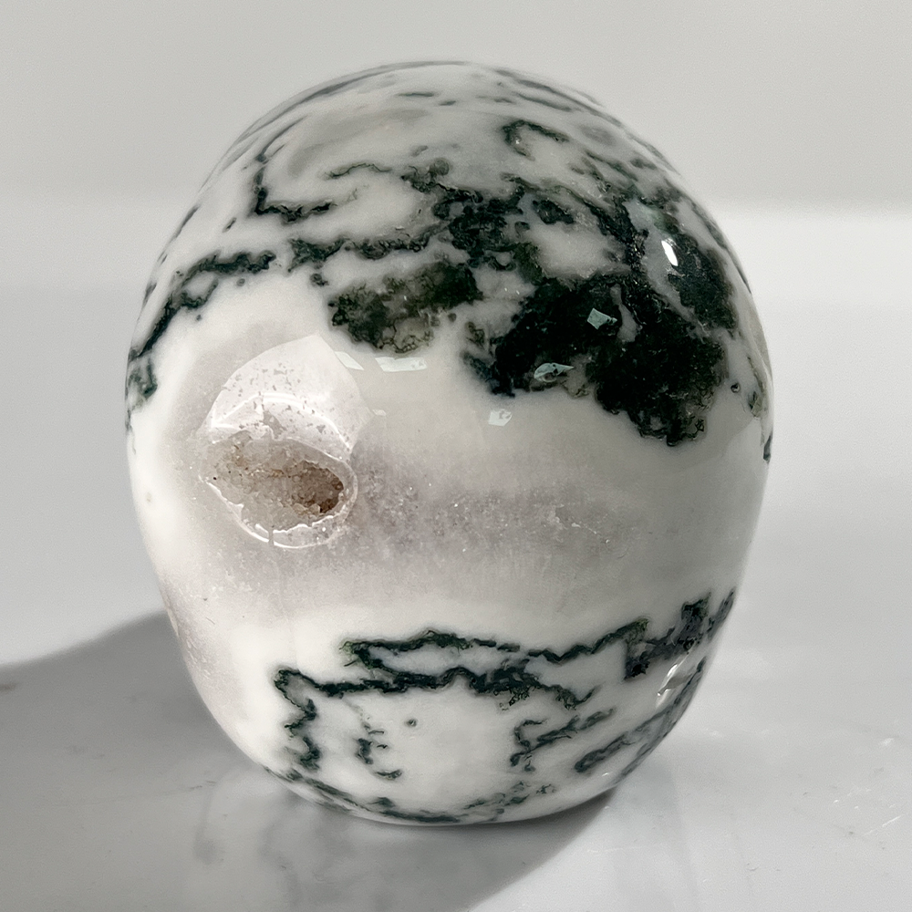 3 Inch Moss Agate Crystal Skull — view 4