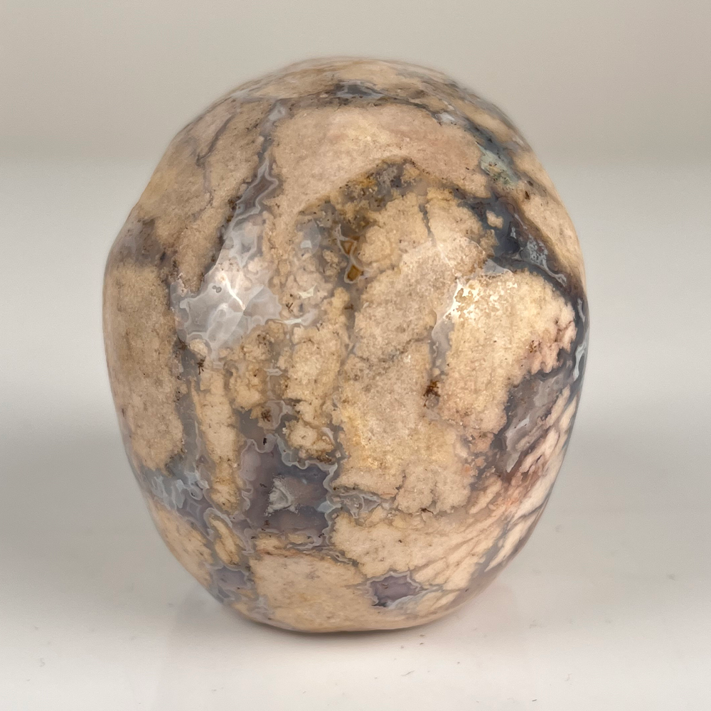 3 Inch Blue Flower Agate Crystal Skull — view 5