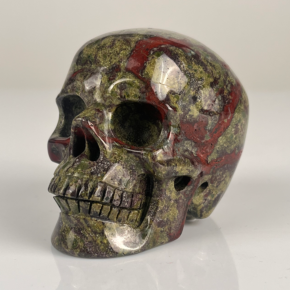 3 Inch Dragon Bloodstone Crystal Skull — view 5