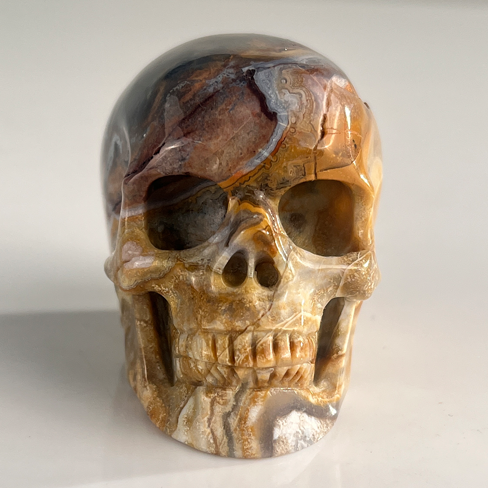 2 Inch Red Crazy Lace Agate Crystal Skull – Skull — view 7