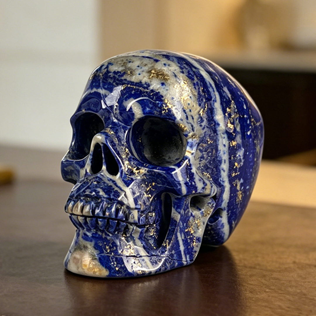 4.5 inch Lapis Lazuli Crystal Skull — view 7