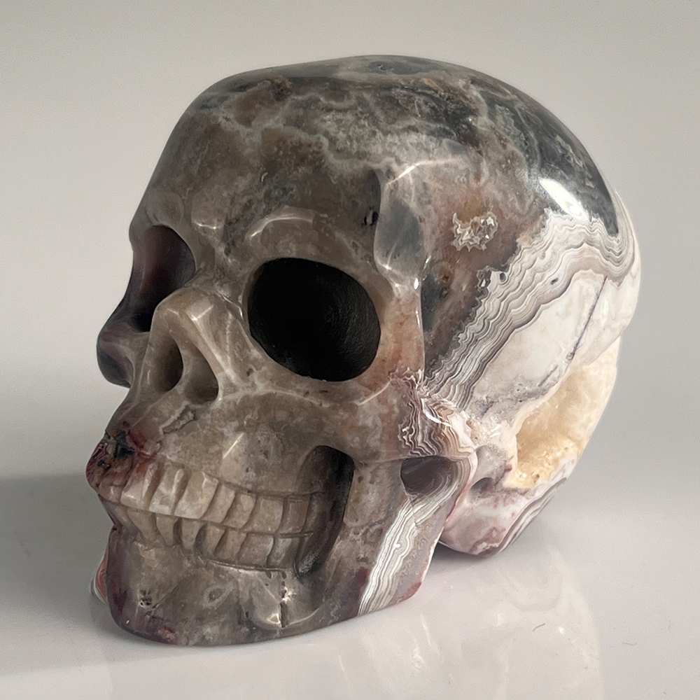 2 Inch Red Crazy Lace Agate Crystal Skull – Skull — view 6