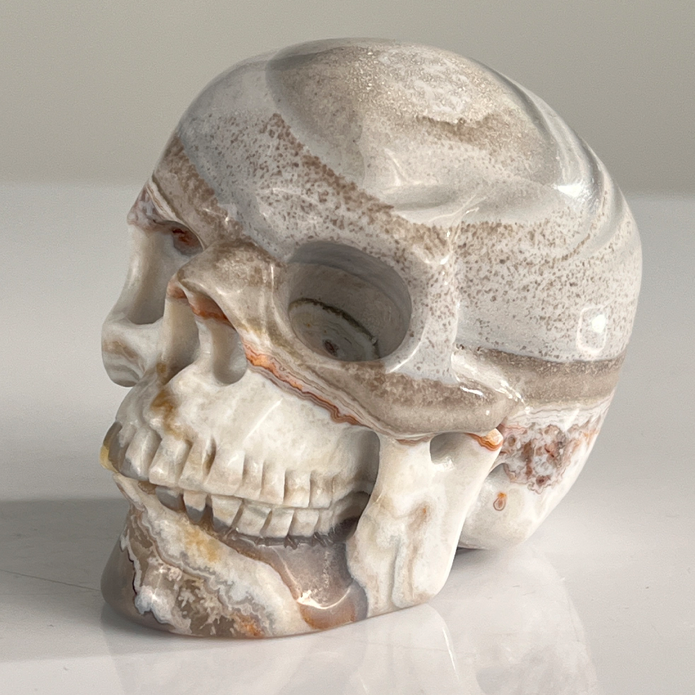 3 Inch Crazy Lace Agate Crystal Skull — view 6