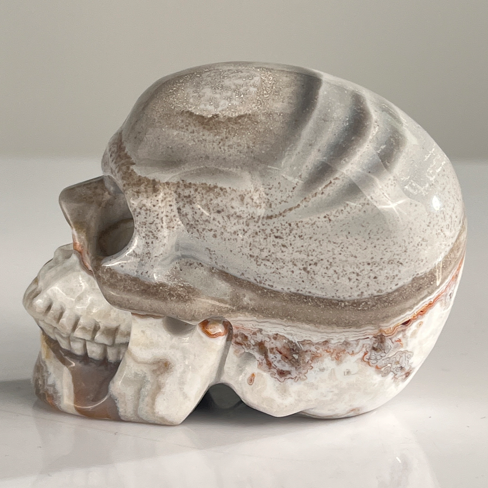 3 Inch Crazy Lace Agate Crystal Skull — view 5