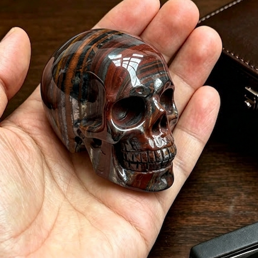 2 Inch Tiger Iron Crystal Skull – Skull — view 1