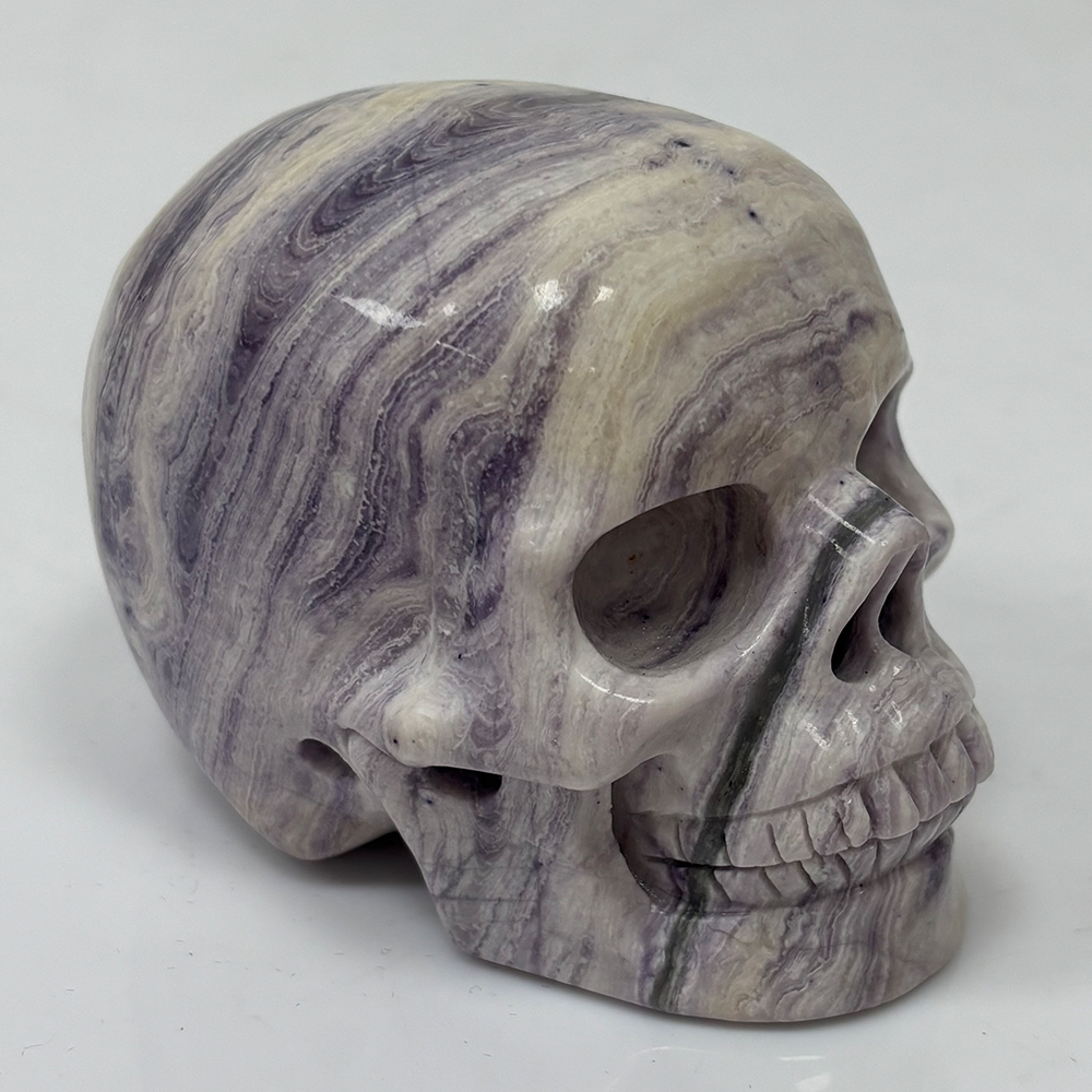 3 inch Purple Peacock Stone Crystal Skull - Gemstone — view 4