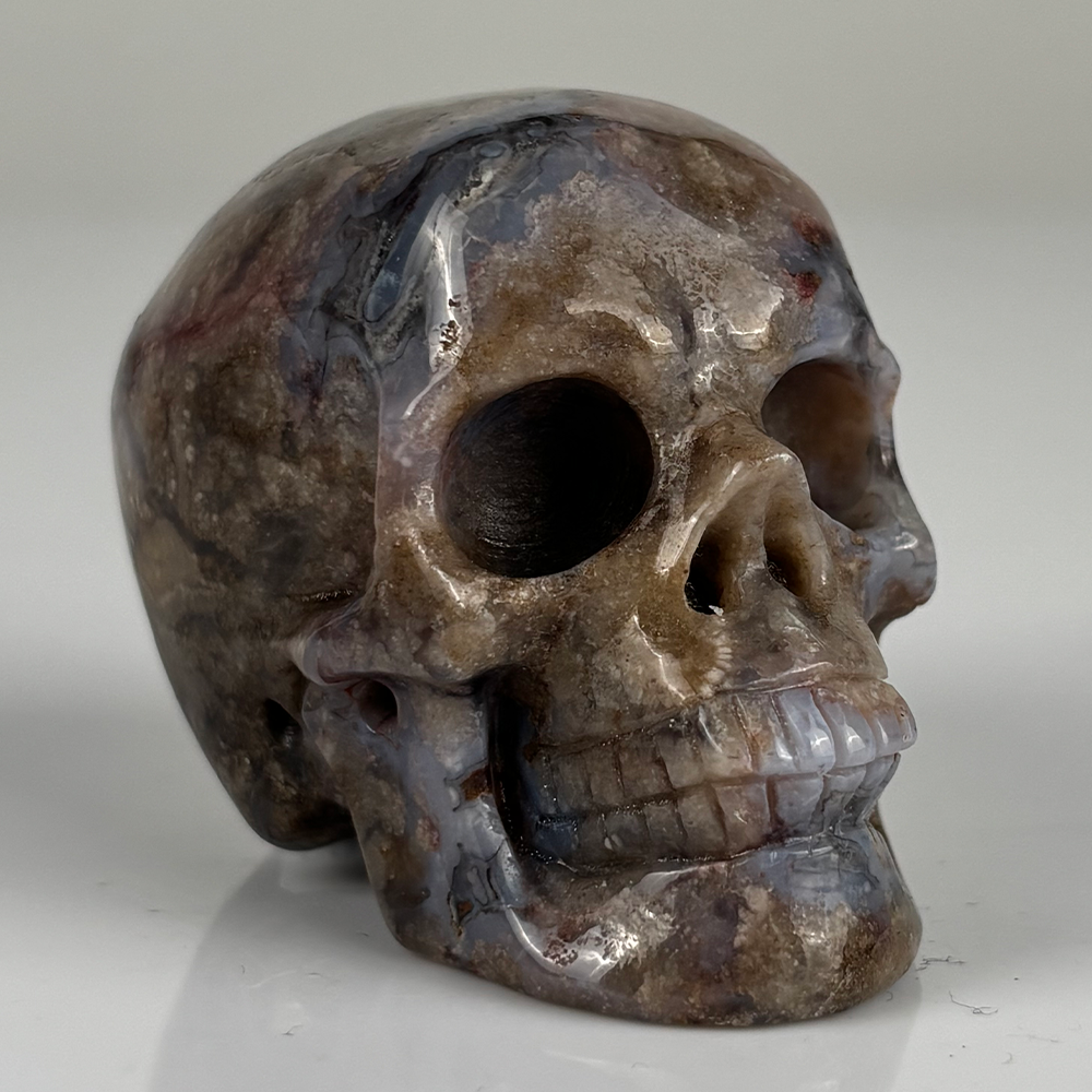 2 Inch Blue Flower Agate Crystal Skull – Skull — view 2