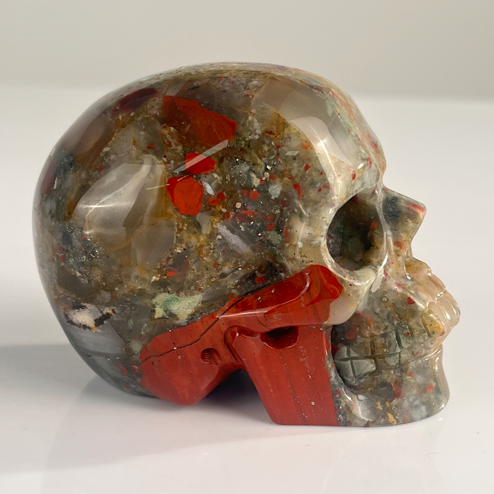 3 Inch African Bloodstone Crystal Skull — view 3