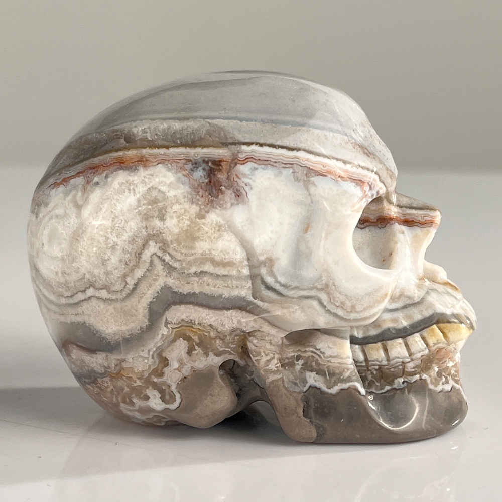 3 Inch Crazy Lace Agate Crystal Skull — view 3