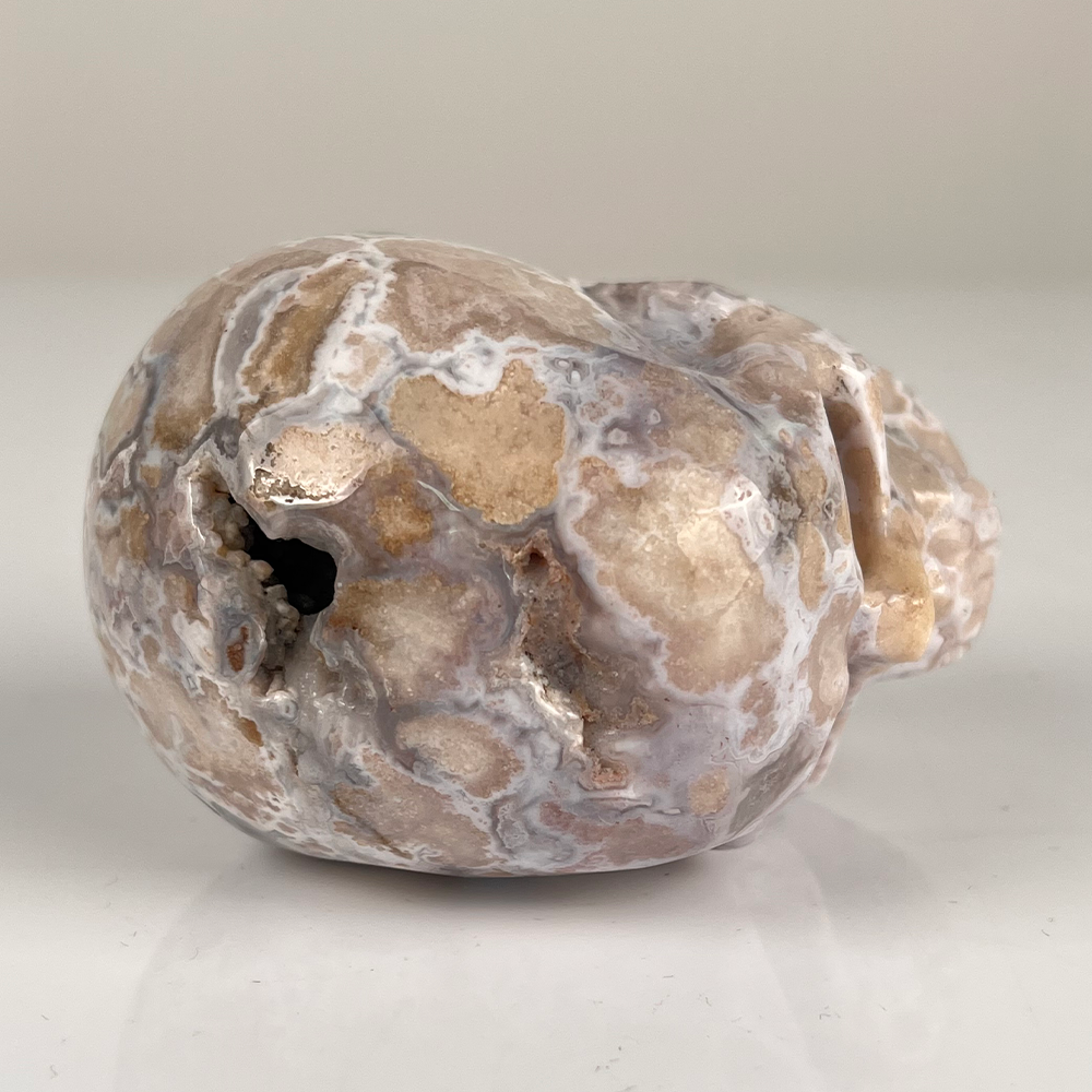 3 Inch Blue Flower Agate Crystal Skull — view 8
