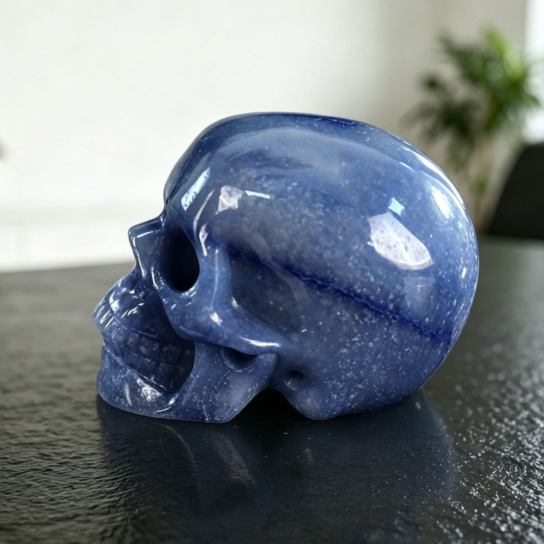 4.5 Inch Blue Aventurine Crystal Skull — view 4
