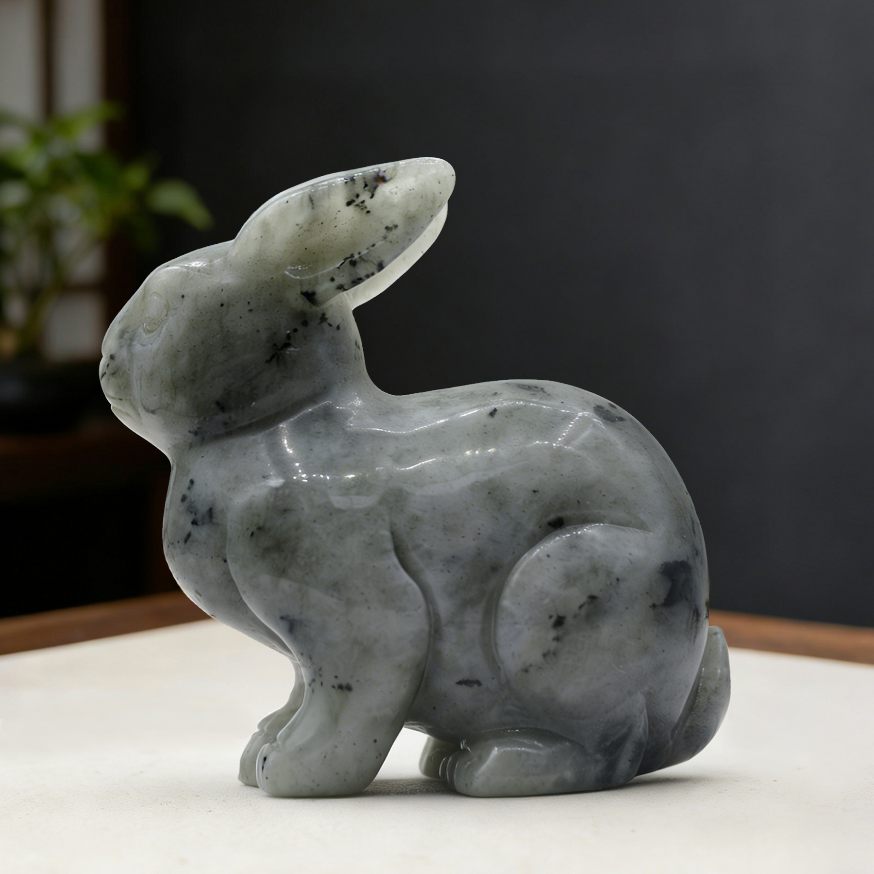 Labradorite Rabbit Carving — view 3