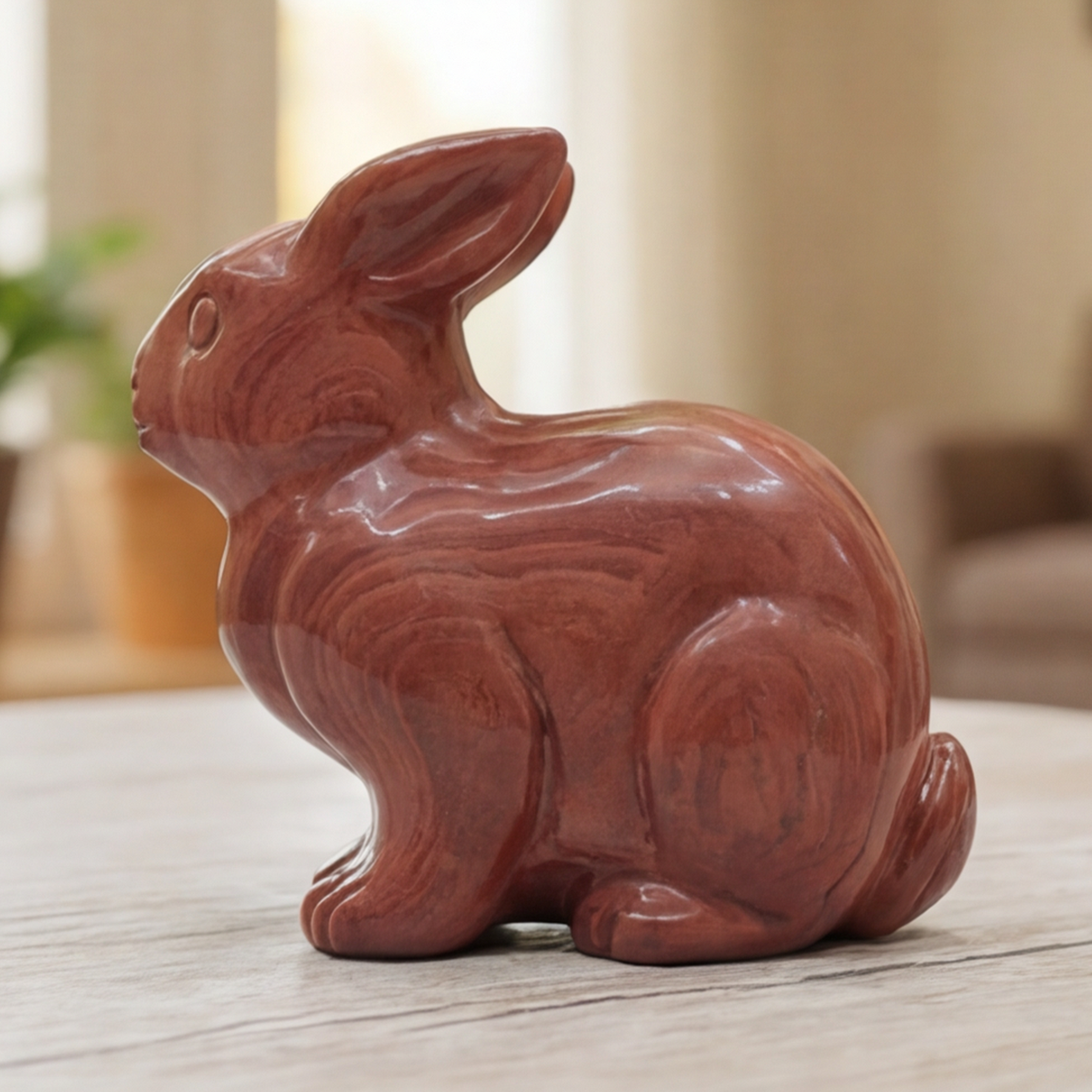 Red Jesper Rabbit Carving — view 7