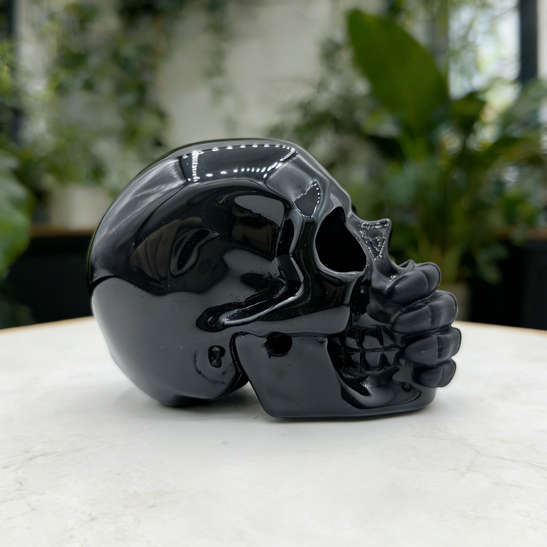 Speak No Evil Black Obsidian Skull — view 5