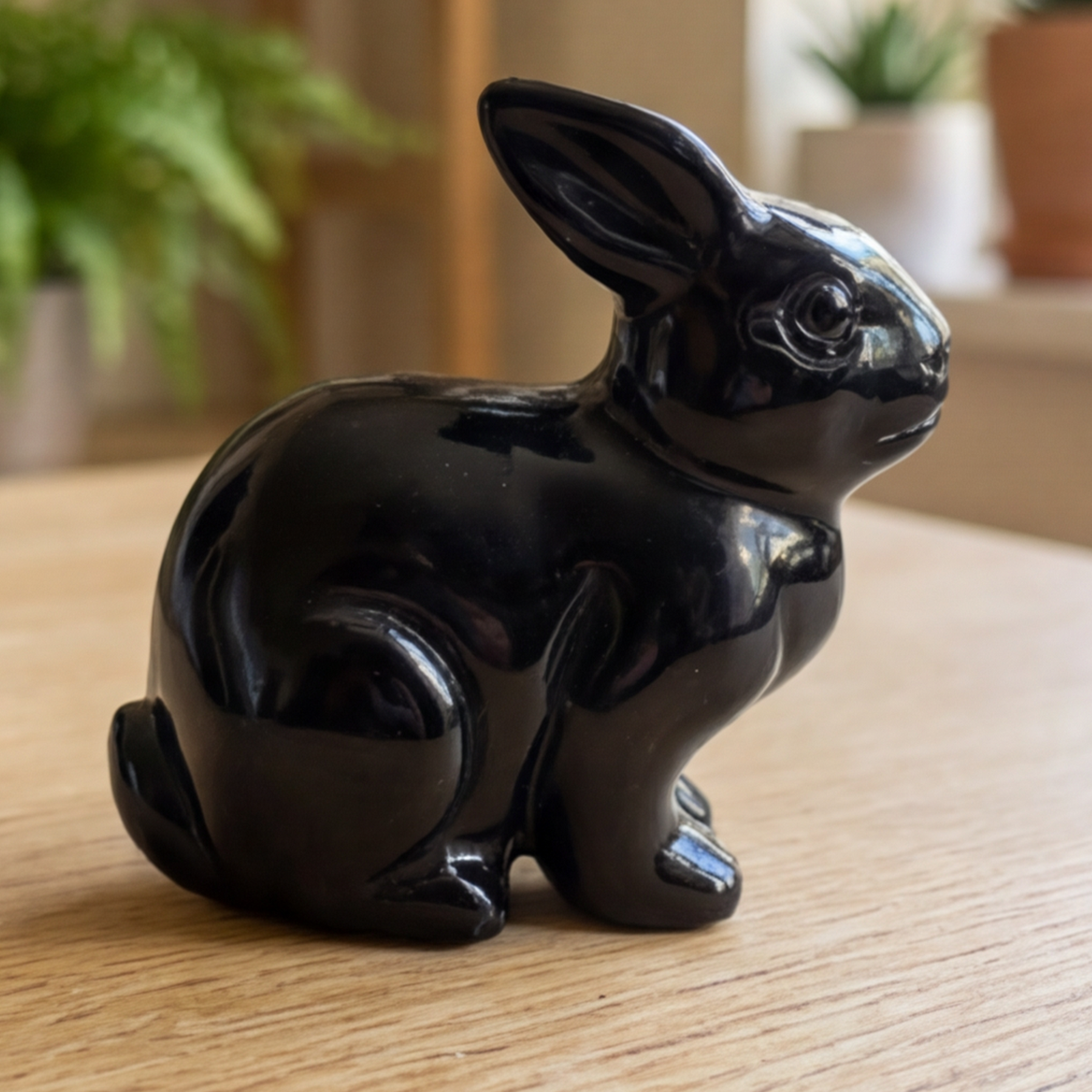 Black Obsidian Rabbit Carving – Crystal Animal — view 6