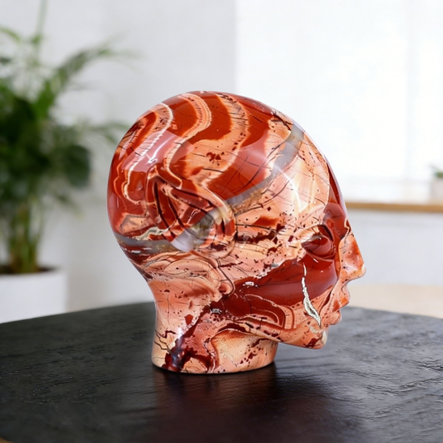 3.8 Inch Red Jasper Alien Crystal Skull — view 4