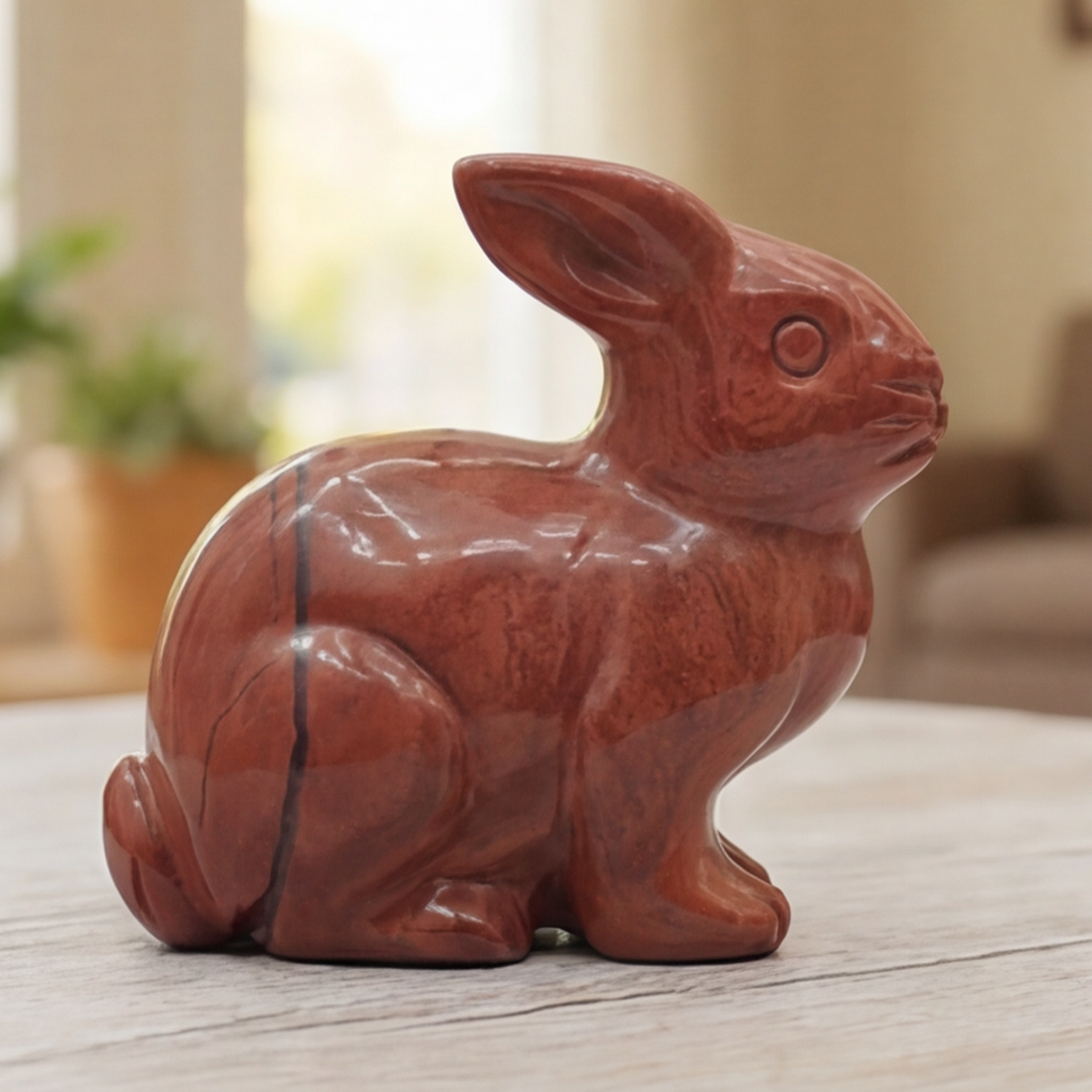 Red Jesper Rabbit Carving — view 4