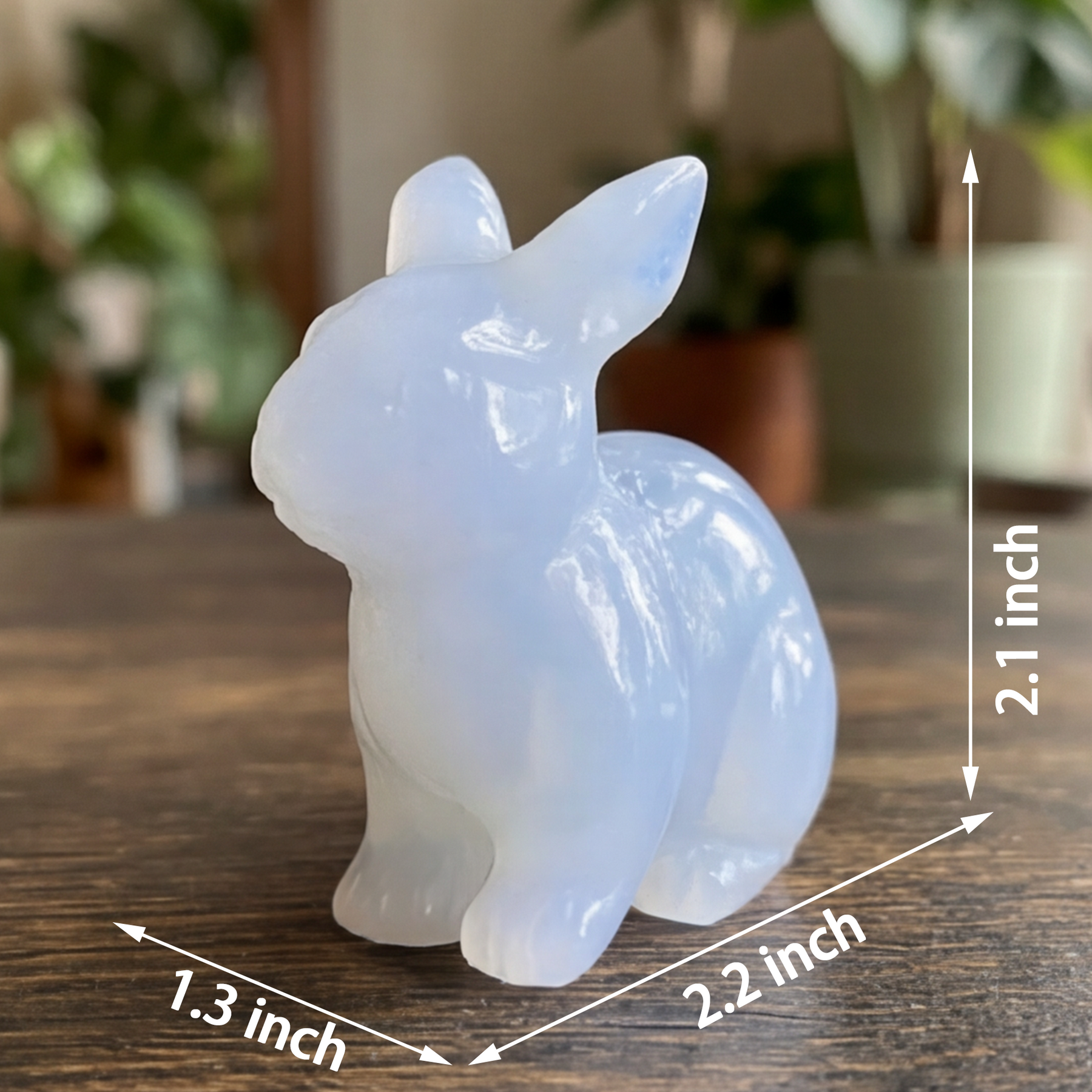 Blue Chalcedony Easter Rabbit Carving- Animal Carving — view 2