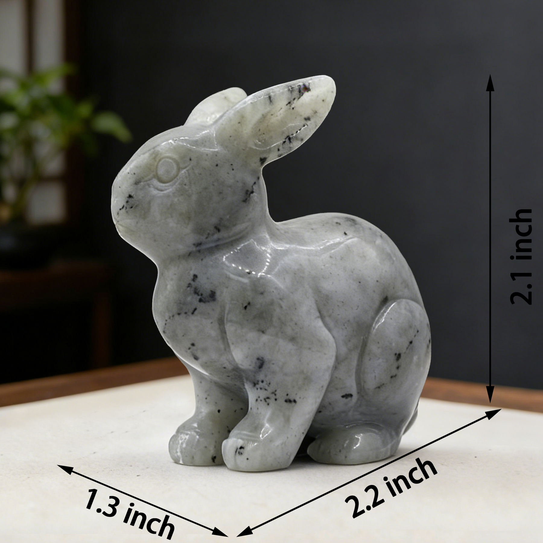 Labradorite Rabbit Carving — view 2