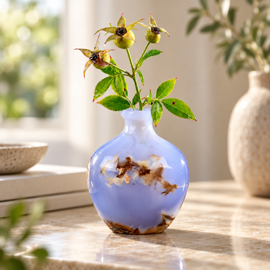 Blue Chalcedony Vase